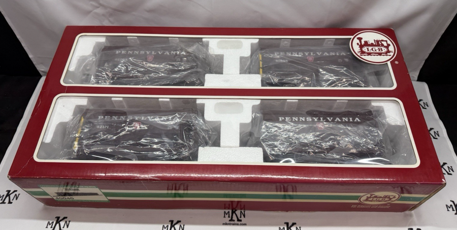 LGB 40040 PENNSYLVANIA RAILROAD PRR ORE CAR set G Scale Kadee Metal Wheels