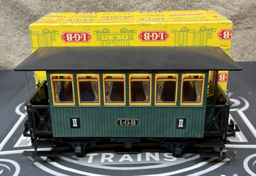 LGB 3040 G Scale 2nd Class Passenger Coach Wagon Car with Sanding Pads EX/Box