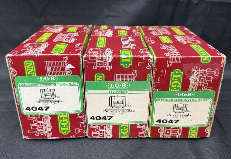 LGB 4047 G-Scale Wine Beer Barrel in NEW old stock G Scale Flat Car Lot of 3