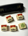 Vintage 1900's Marlboro 5 Piece Poker Dice Set w/Leather Case Antique
