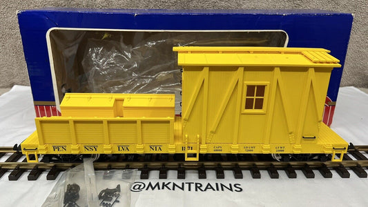 USA Trains 1871 G Pennsylvania Work Caboose Car Yellow EX/Box Same Day Ship