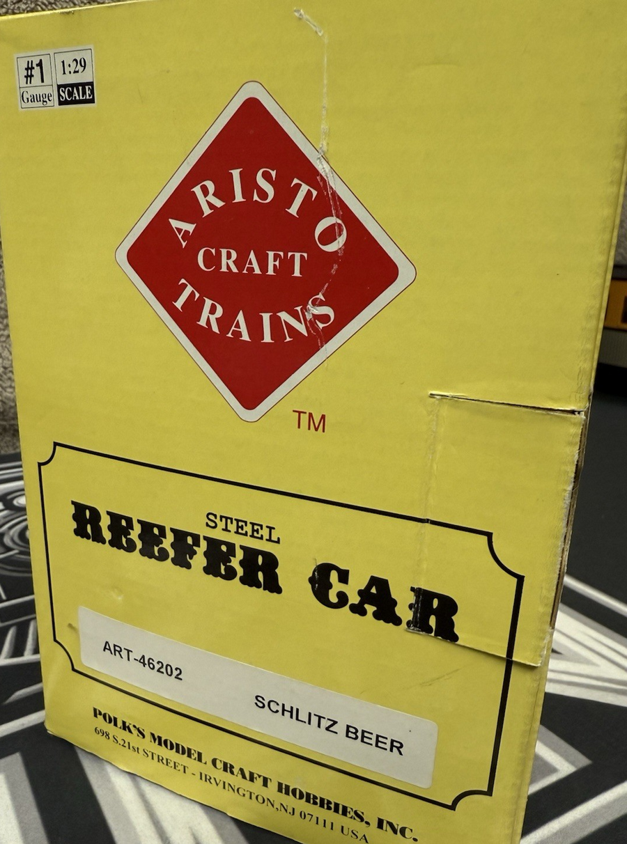 ARISTO CRAFT ART-46202 SCHLITZ BEER Reefer METAL WHEELS G SCALE LN/BOX