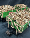Bachmann G SCALE Wood Side Dump Cars (4 total) with Custom Gold Loads Very Nice