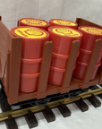 LGB Lehmann 4045 Short Flat Car with 5 Shell Oil Drum Barrel Load G Scale