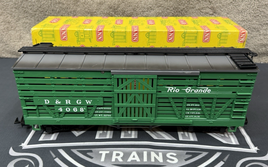 LGB 4068 DRGW Rio Grande Green Cattle Stock Car VG/Box Early Years G Scale