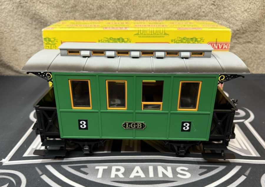 LGB 3010 Green #3 G Scale 3rd class Passenger car EX/Box Early Years Vintage