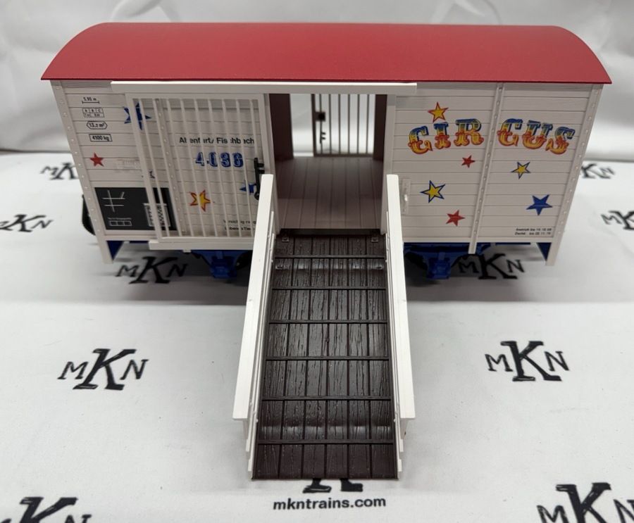 LGB 4036 Circus Cage Animal Car G Scale with Circus Animal Ramp/Rails LN/Box