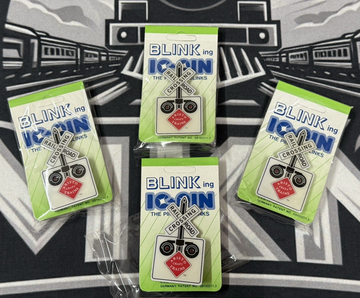 Vintage ARISTO-CRAFT  TRAINS Blinking Hat Pins New Sealed 4 total pieces G Scale