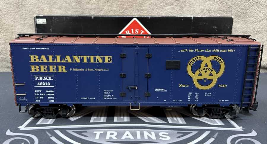 Aristo Craft ART-46213 G Scale Ballantine Beer Reefer METAL WHEELS LN/BOX
