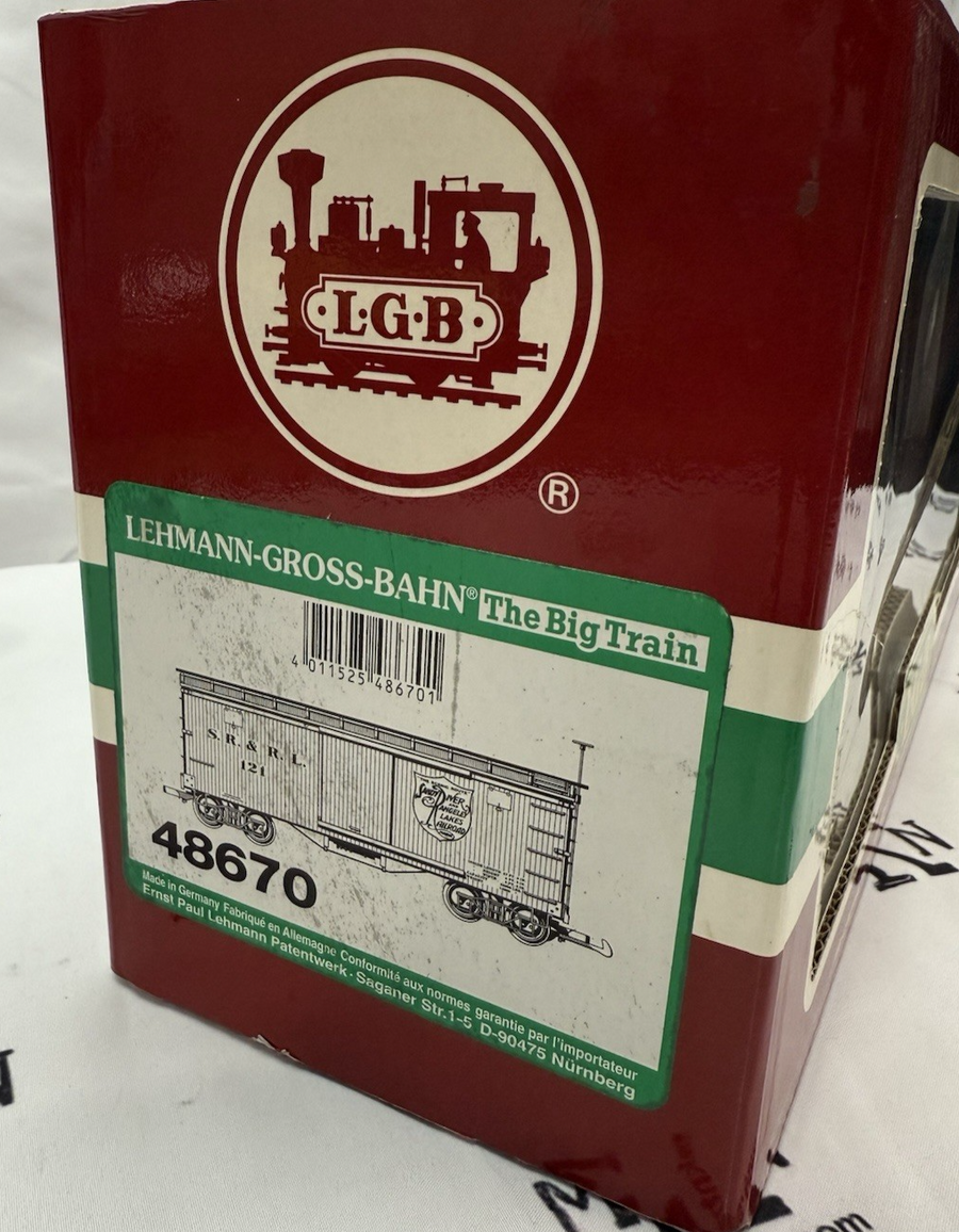 LGB 48670 Sandy River & Rangeley Lakes Boxcar metal wheels knuckles #121 G Scale