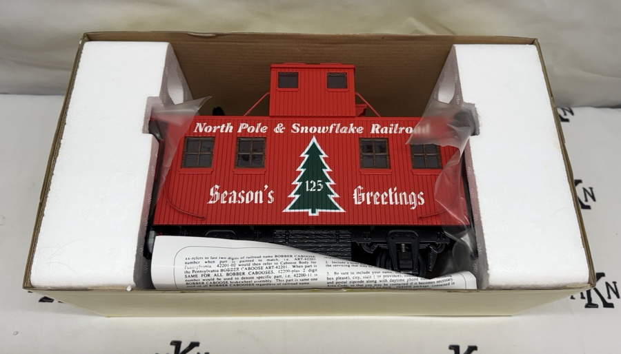 Aristo Craft Art 21325C CHRISTMAS BOBBER CABOOSE G Scale 1:29 NIB