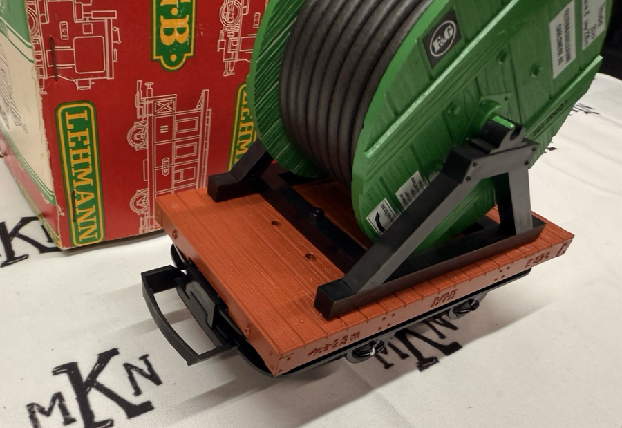 LGB 4046 Green with Black Reel Flat Car G Scale