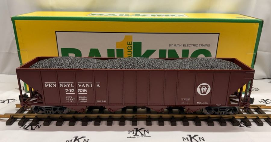 MTH RAILKING One Gauge Pennsy 4 Bay Hoppers 737536/737538 ALL 8 Box Lot G Scale