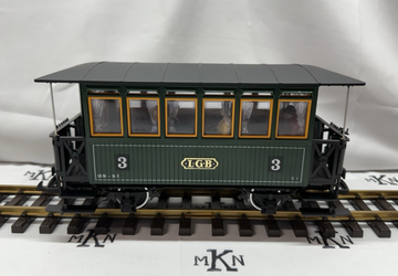 LGB 3040 G Scale LGB 3rd Class Green Coach Car #3 Metal Wheels LN/Box