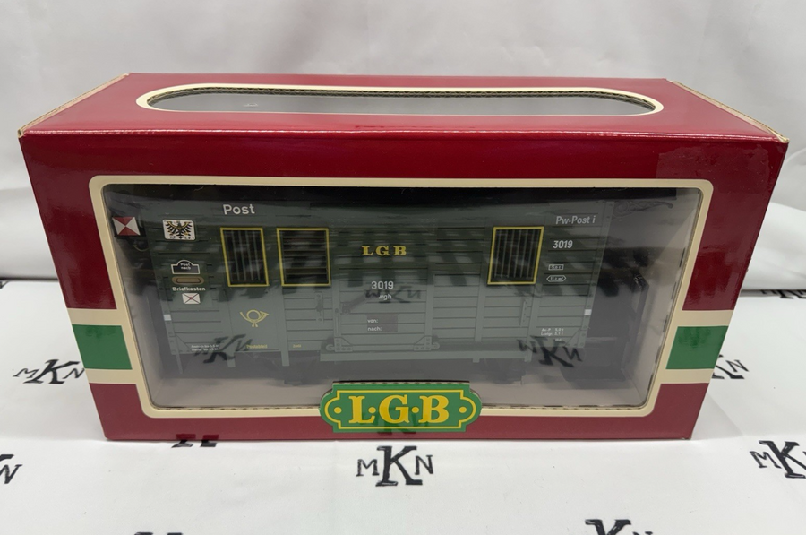 LGB 3019 G Scale Mail Post Car with Lights (Metal Wheels) EX/Box
