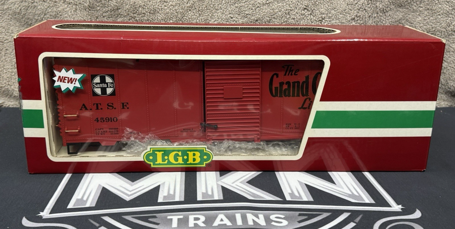 LGB 45910 Santa Fe The Grand Canyon Line Box Car G Scale Kadee No Trucks EX/box