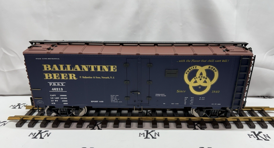 Aristo Craft ART-46213 G Scale Ballantine Beer Reefer METAL WHEELS LN/BOX