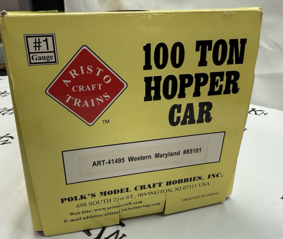 Aristocraft ART- 41495 WESTERN MARYLAND 100 Ton Hopper Car G Scale LN/Box