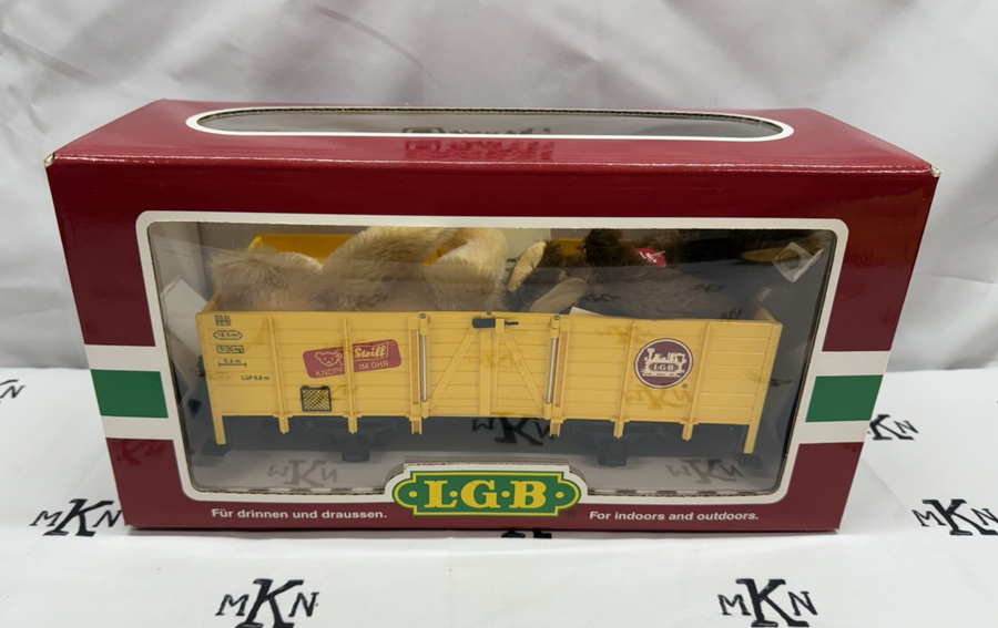 LGB 44210 YELLOW STEIFF GONDOLA CAR WITH TEDDY BEAR G Scale Gift