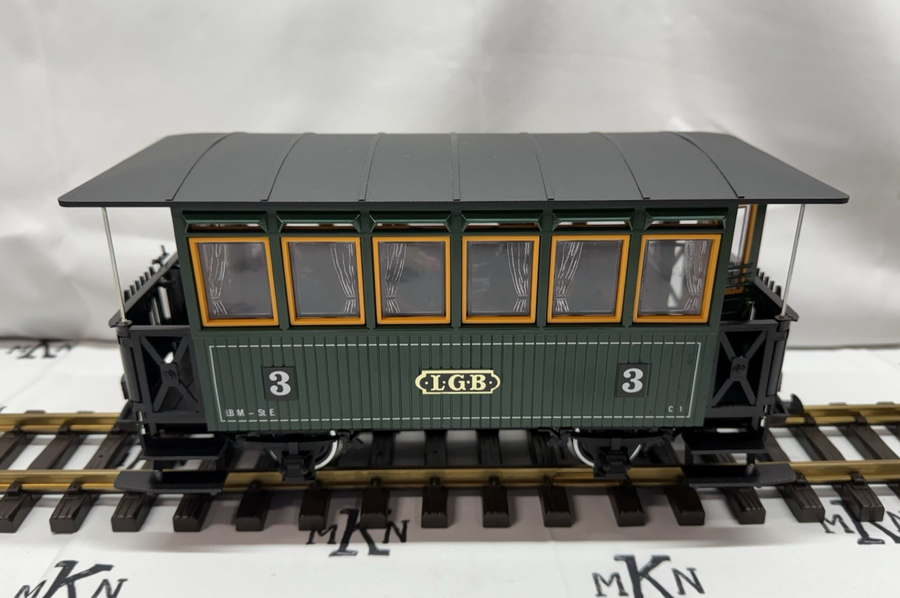 LGB 3040 G Scale LGB 3rd Class Green Coach Car #3 Metal Wheels LN/Box