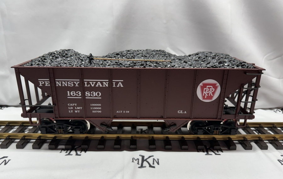 LGB 44763 Pennsylvania PRR 2 Bay Coal Hopper G Scale #163830 Metal Wheels