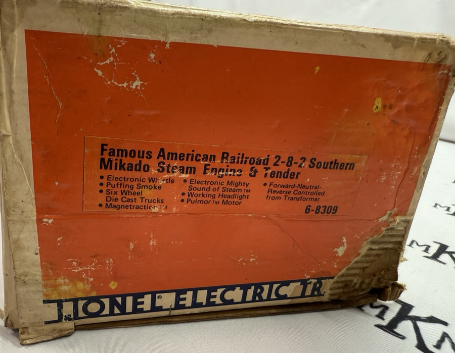 Lionel 6-8309 O Gauge Southern 2-8-2 Mikado Steam Locomotive & Tender EX/Box