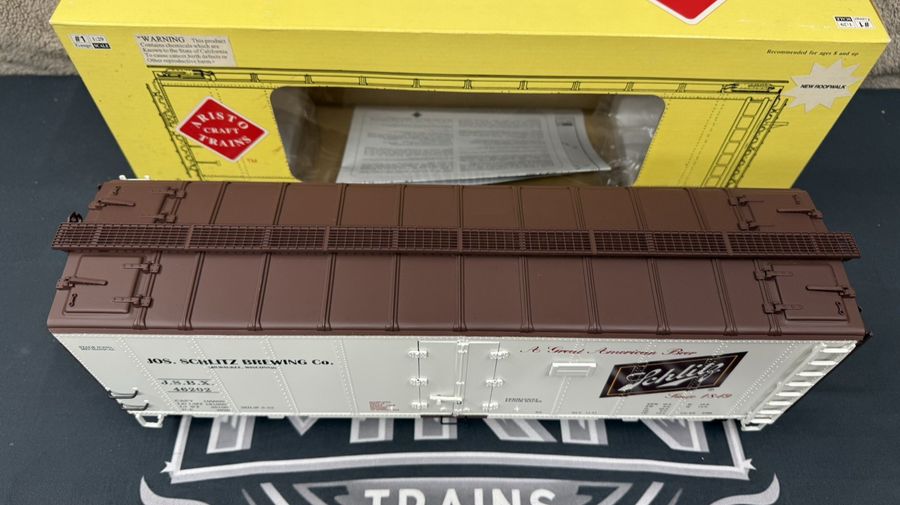 ARISTO CRAFT ART-46202 SCHLITZ BEER Reefer METAL WHEELS G SCALE LN/BOX