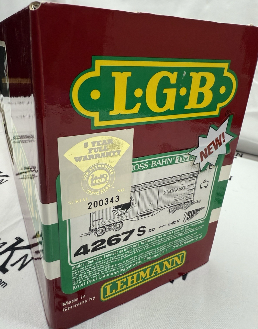 LGB 4267 S Lake George & Boulder Box Car w Sound LN/box
