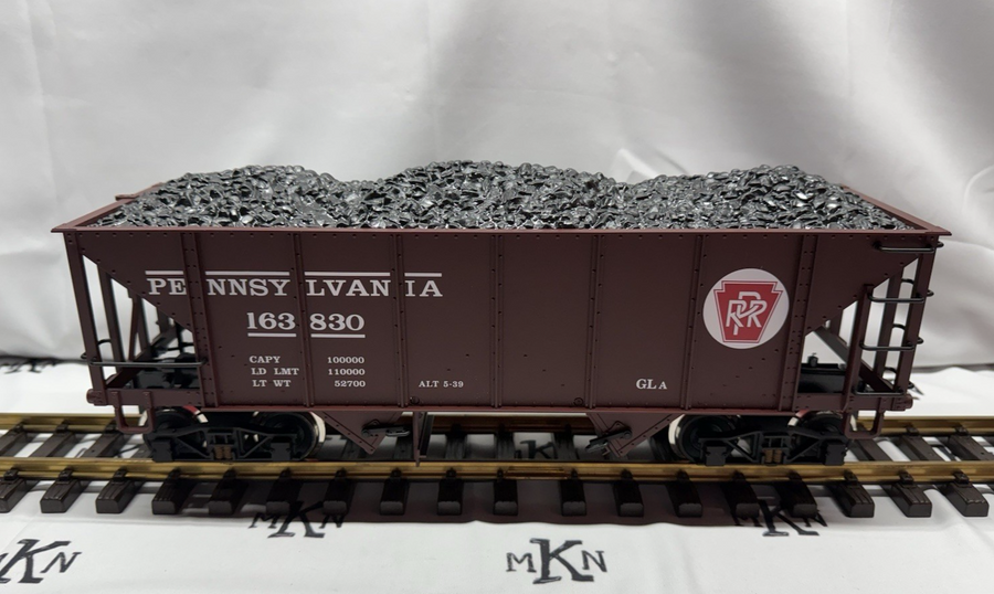 LGB 44763 Pennsylvania PRR 2 Bay Coal Hopper G Scale #163830 Metal Wheels