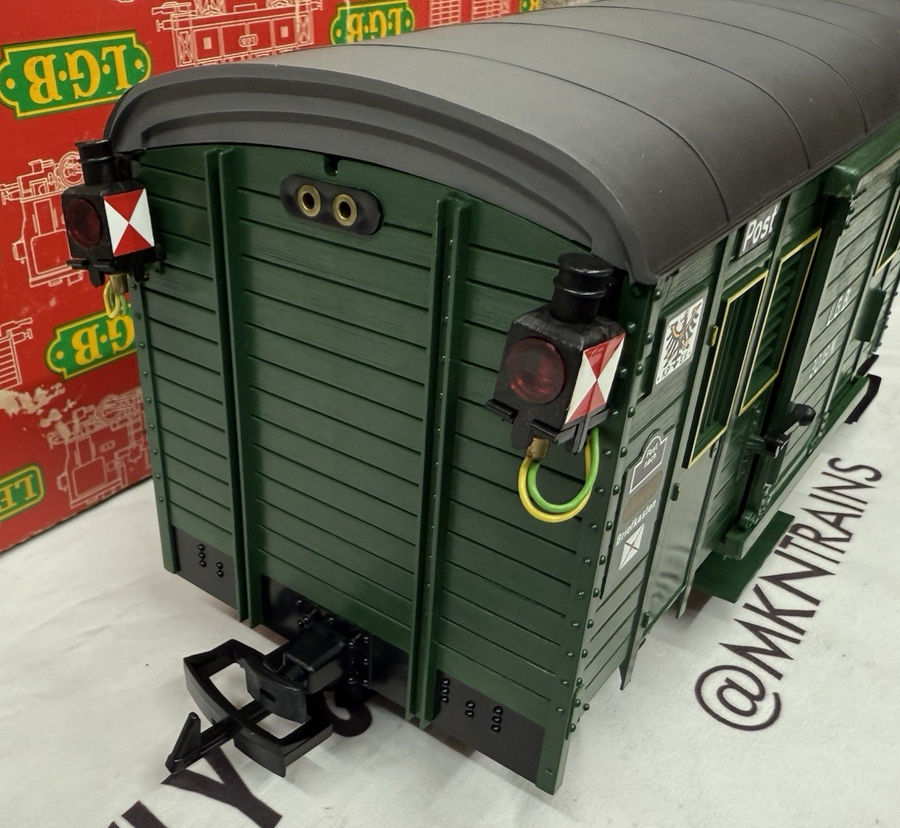 LGB 3019N Postal/Baggage Car w/Metal Wheels & Lights Tested G Scale EX/Box