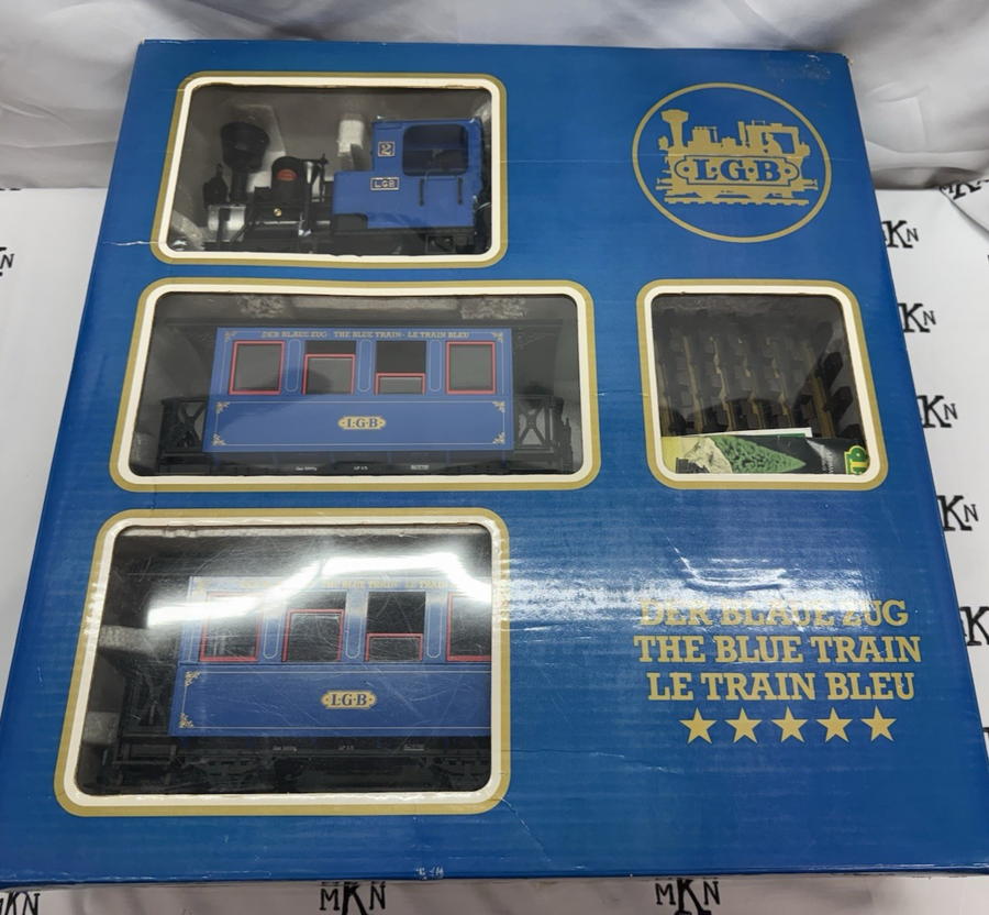 LGB 20301BZ The Blue Train Starter Set G Scale Complete LN with Track
