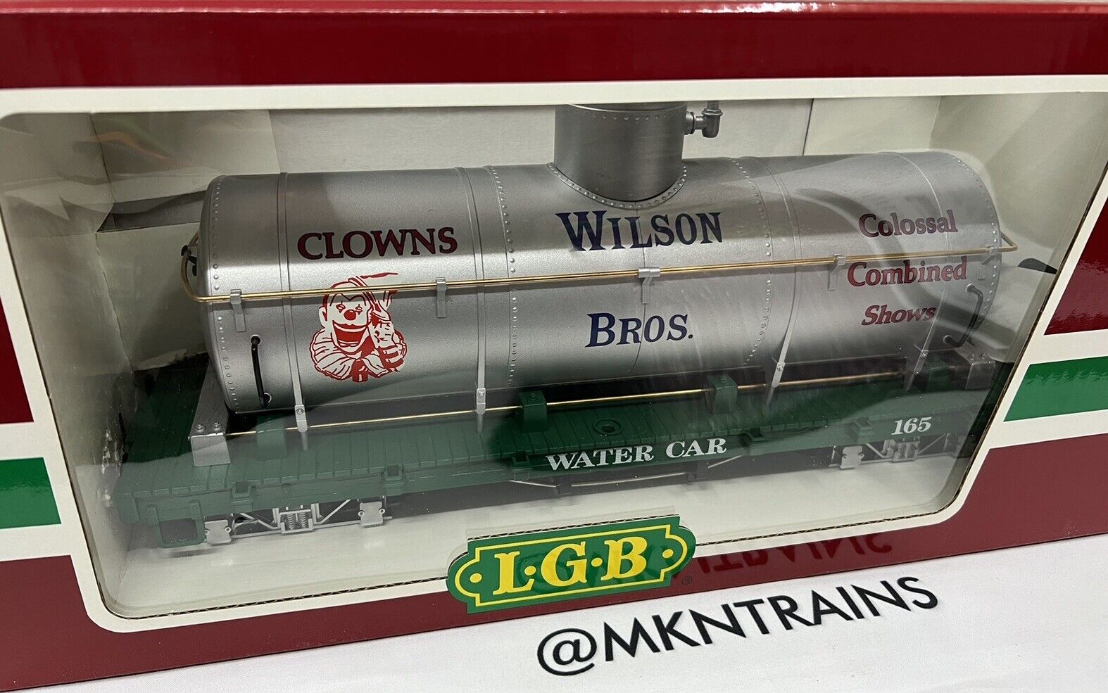 LGB 4080 DG Wilson Bros. Circus Train "Clowns" Water Tank Car NEW/Sleeve/Box