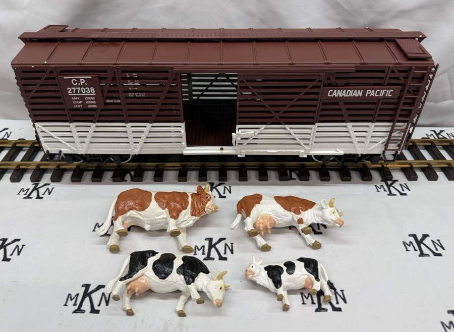Aristo Craft 46090A Canadian Pacific CP Cattle Stock Car w/Cattle Metal Wheels G