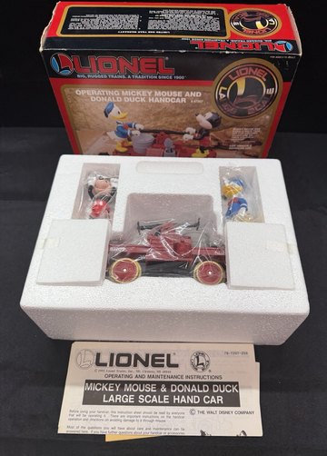 Lionel G Operating Mickey Mouse & Donald Duck Handcar #8-87207 New Old Stock