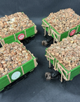 Bachmann G SCALE Wood Side Dump Cars (4 total) with Custom Gold Loads Very Nice