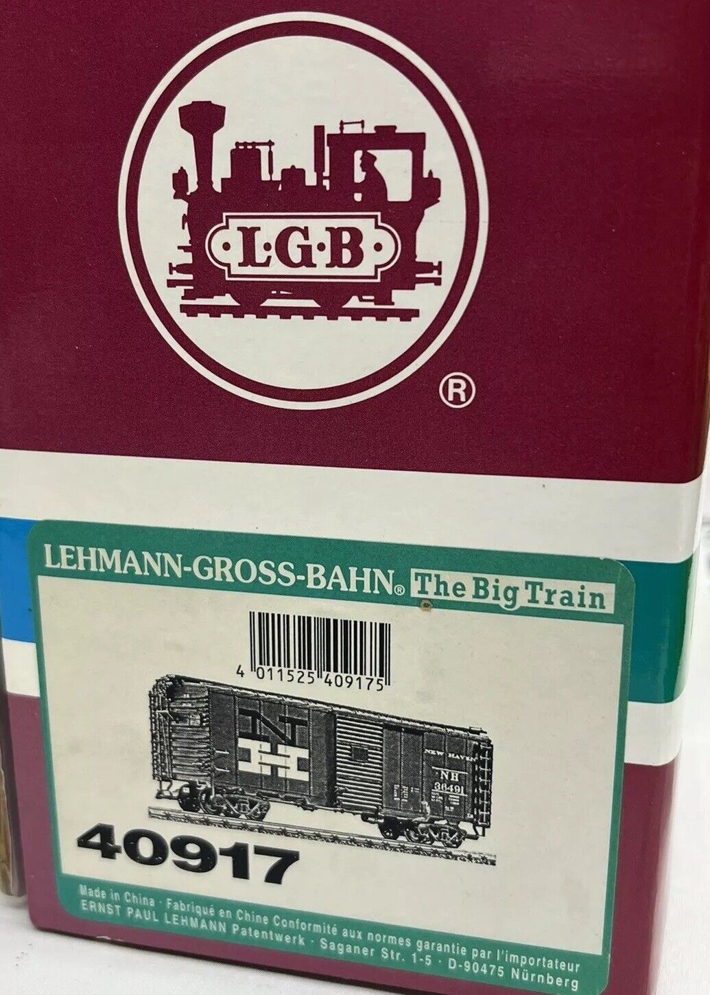 LGB 40917 New Haven Steel Boxcar NH 36491 G Scale Brand New