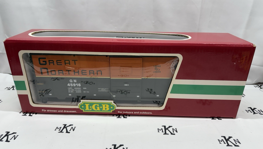 LGB 45916 Great Northern Box Car Kadee Couplers G Scale Old Stock No Trucks