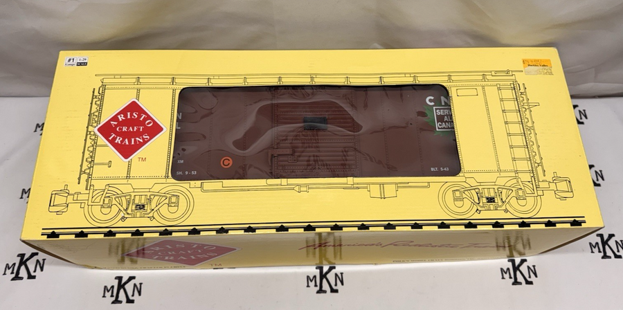 Aristo-Craft ART 46057 G Scale Canadian National Maple Leaf Boxcar metal wheels