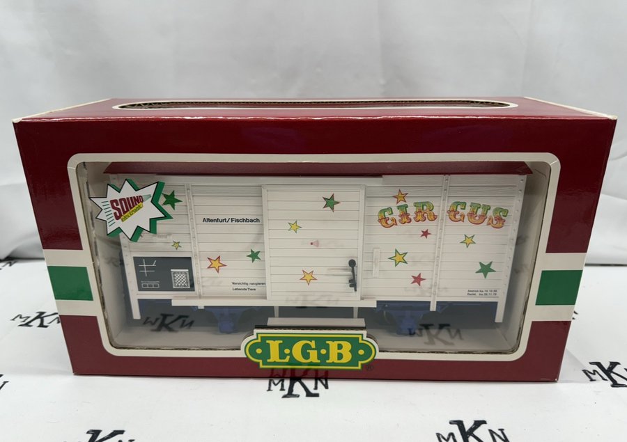 LGB 4136S Circus Sound Car with Sound G Scale New in box with Sleeve