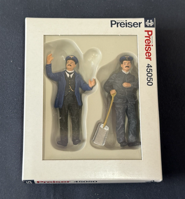 Preiser 45050 G 1:22.5 scale Old Time Engineer and Coal Stoker Figures G Scale