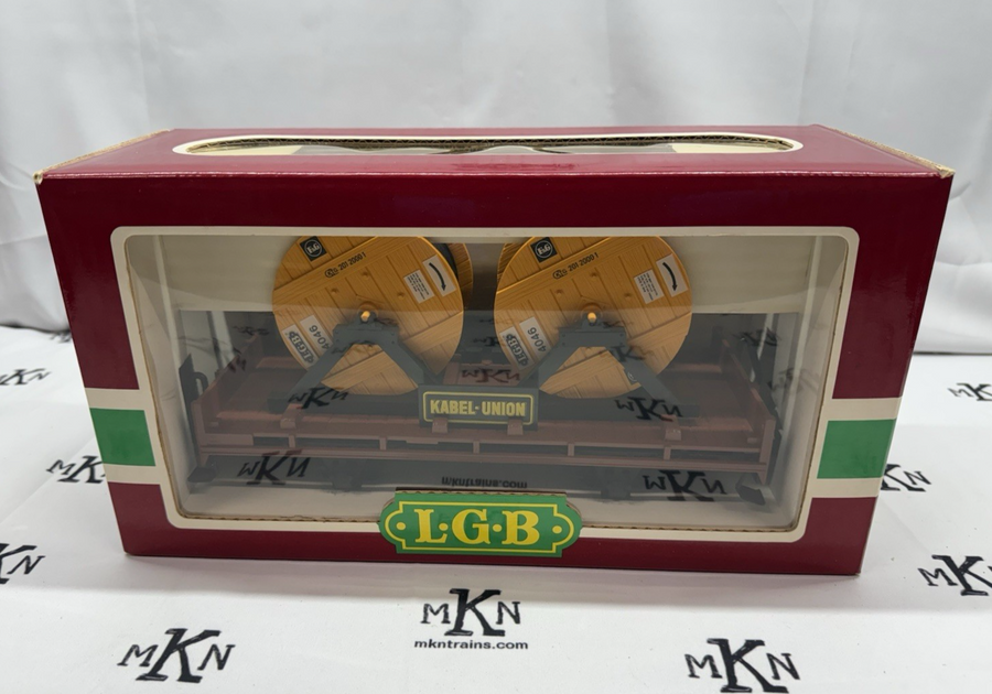 LGB 4002 REEL CAR W/ YELLOW Cable Reels G Scale New
