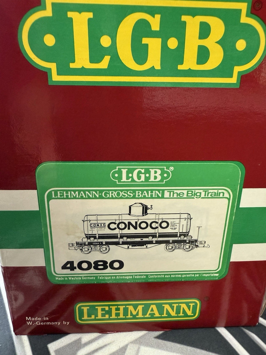 LGB 4080 Conoco Tank Car Metal Wheels G Scale LN Metal Wheels Knuckles