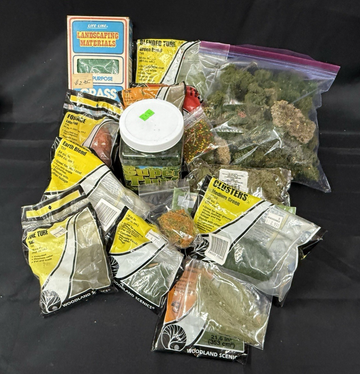 Lot Of Multi-Scale Woodland Scenic Turf Grass Ballast Fine Cinders Shrubs Trees