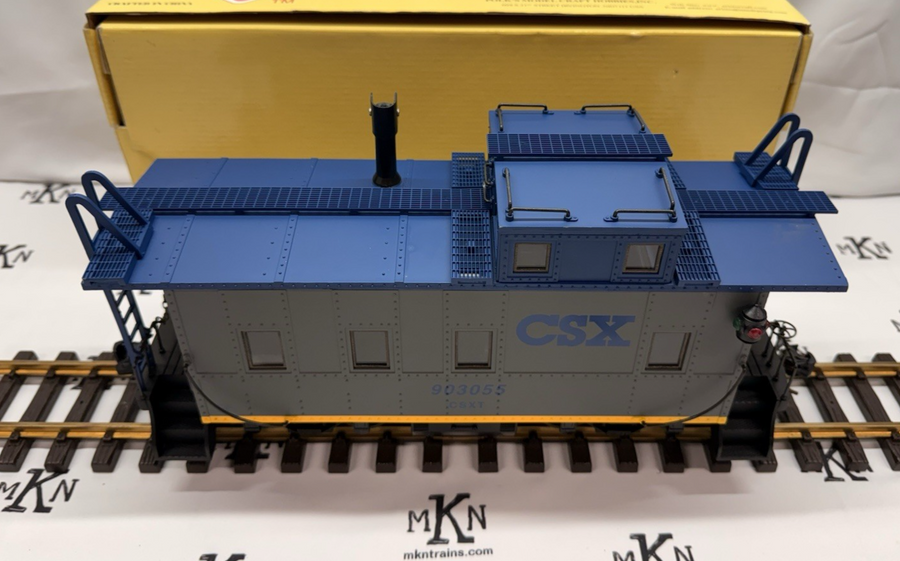 Aristo Craft - Art 42129 CSX Steel Long Caboose Metal Wheels Kadee EX/Box