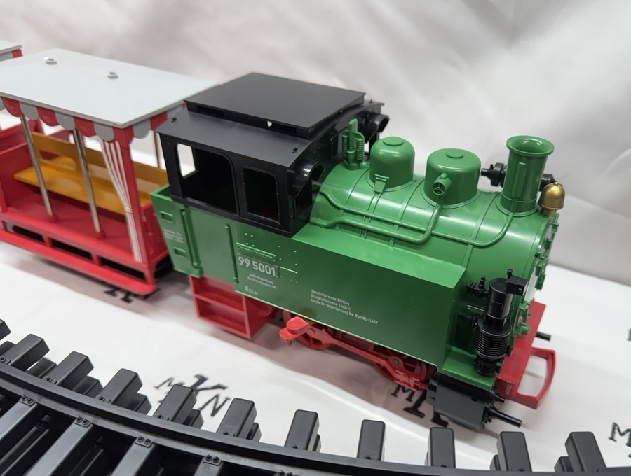 LGB #85 G-Scale Vintage 99 5001 With 2 Cars & Circle Track Plastic Battery Toy