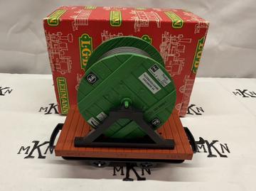 LGB 4046 Green with Black Reel Flat Car G Scale