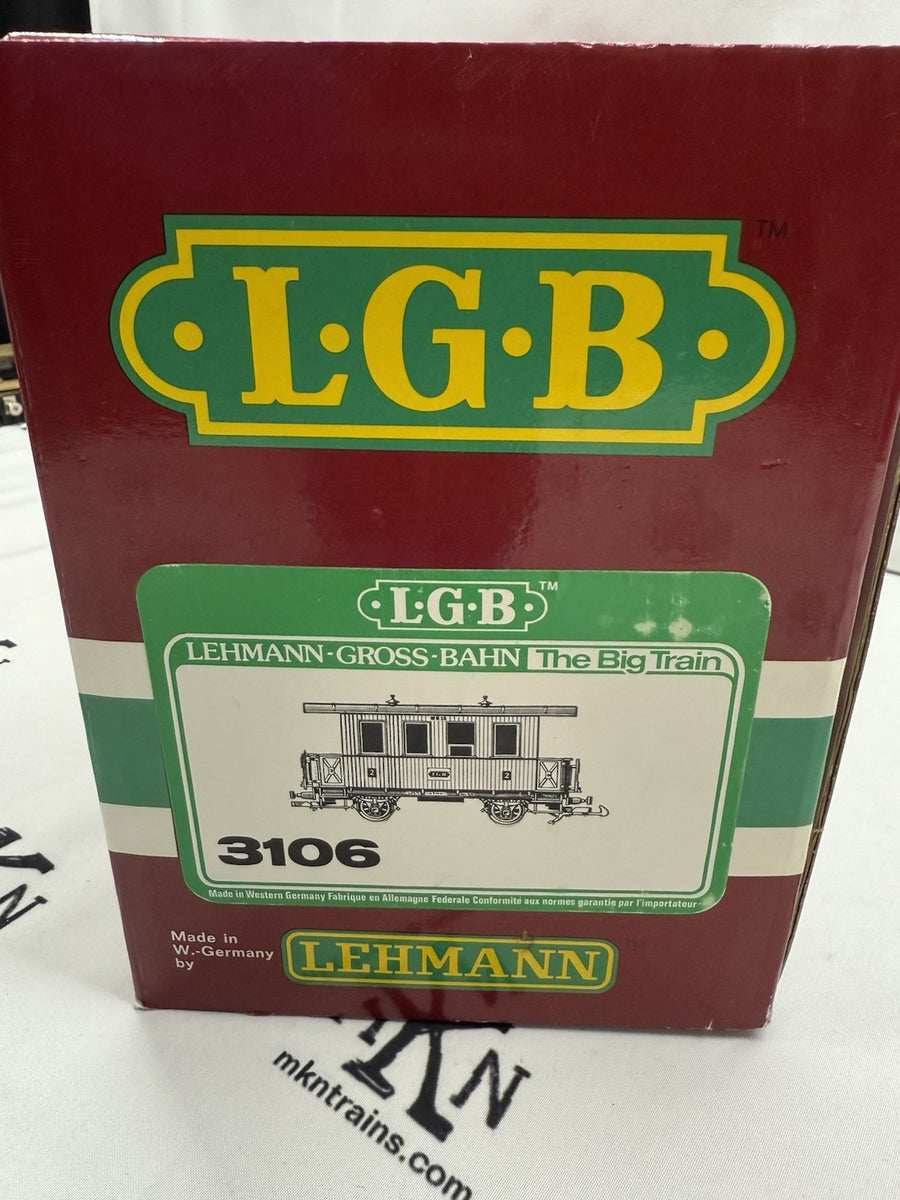 LGB 3106 GREEN 2nd Class PASSENGER COACH Car G Scale Metal Wheels
