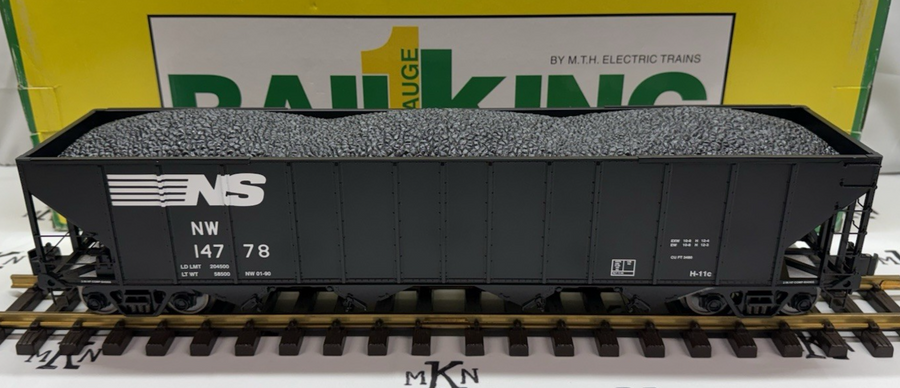 RAILKING One 1 Gauge Norfolk Southern 4 Bay Hoppers 6 Total Box Lot New G Scale