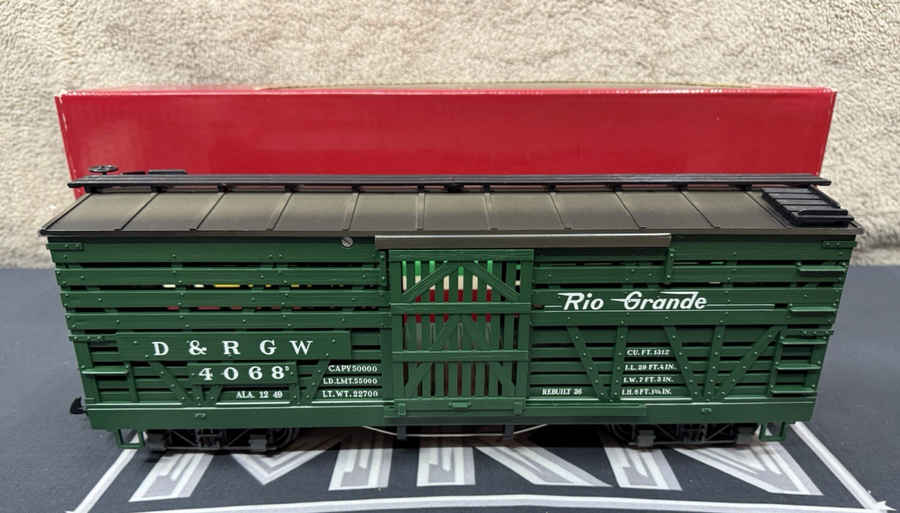 LGB 4068 DRGW Rio Grande Green Cattle Stock Car G Scale EX/BOX