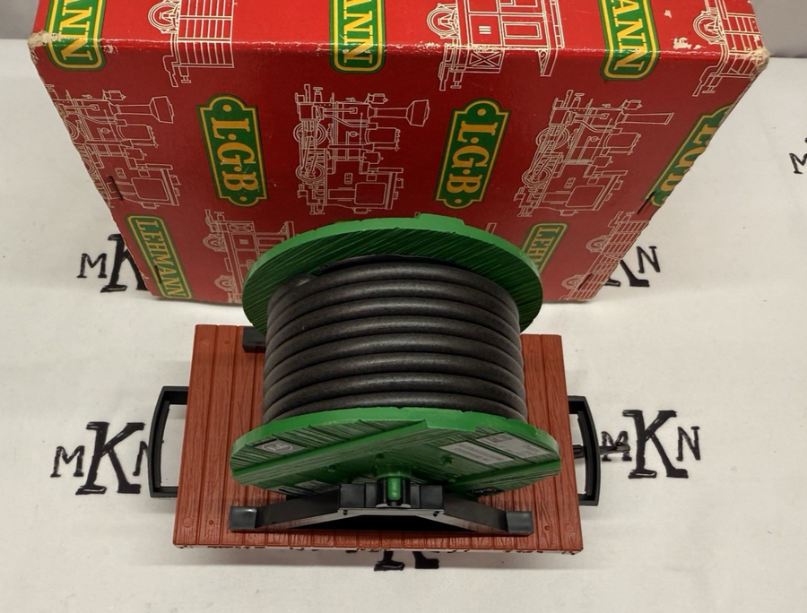 LGB 4046 Green with Black Reel Flat Car G Scale